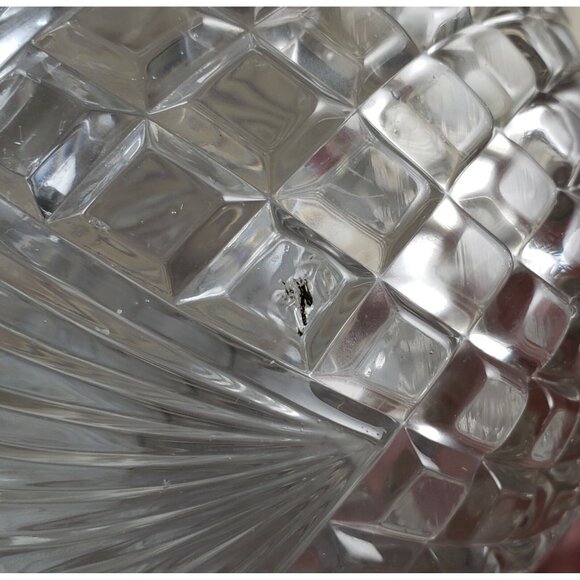 Model Flint 891 Water Bottle Pineapple and Fan Shepherd’s Plaid EAPG Clear Glass - Picture 7 of 8